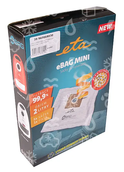sáčky z mikrovlákna ETA eBAG mini, balení 5 ks + 1 ks mikrofiltr